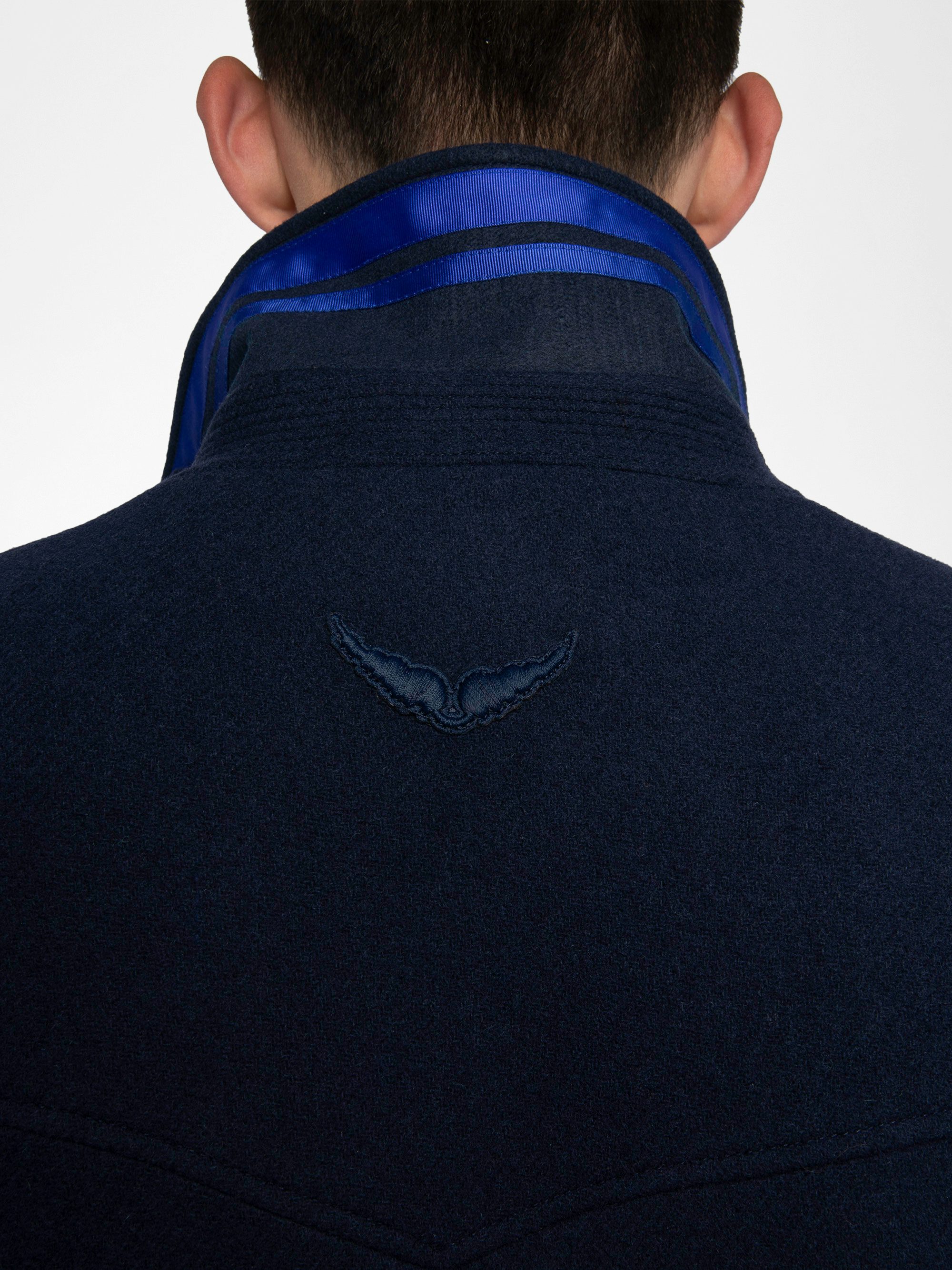 Mollys Coat - Short double-breasted coat with wing badge on the back.